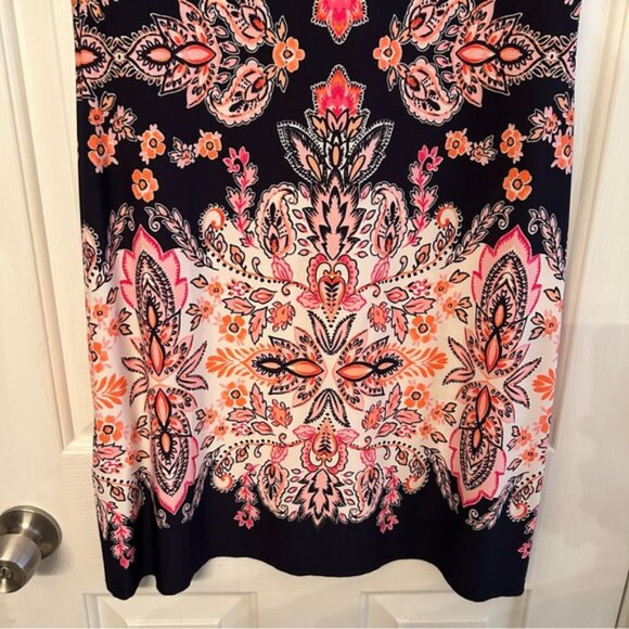 Eliza J Pink Navy Orange Paisley print Sheath dress‎ Size 6 - Picture 7 of 7